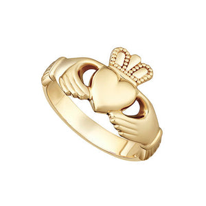 14K GOLD HEAVY MAIDS CLADDAGH RING S2542