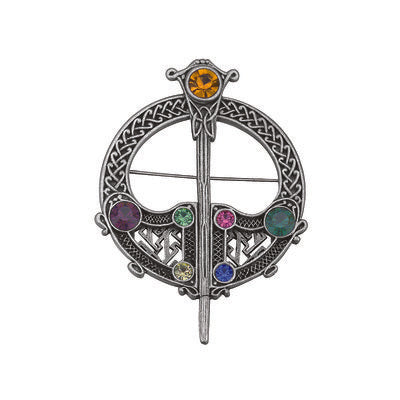 RHODIUM PLATED TARA BROOCH