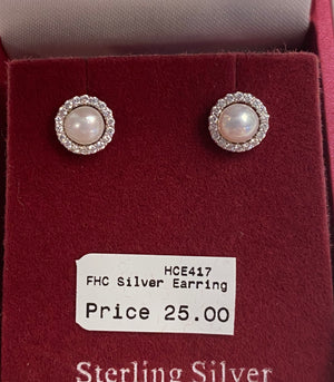 Silver Pearl with stones