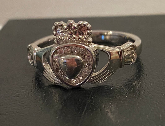 Crystal encrusted claddagh by Boru