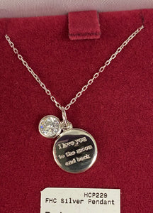 Love you to the moon and back pendant HCP229