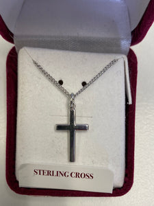 Silver cross 18” chain L7001