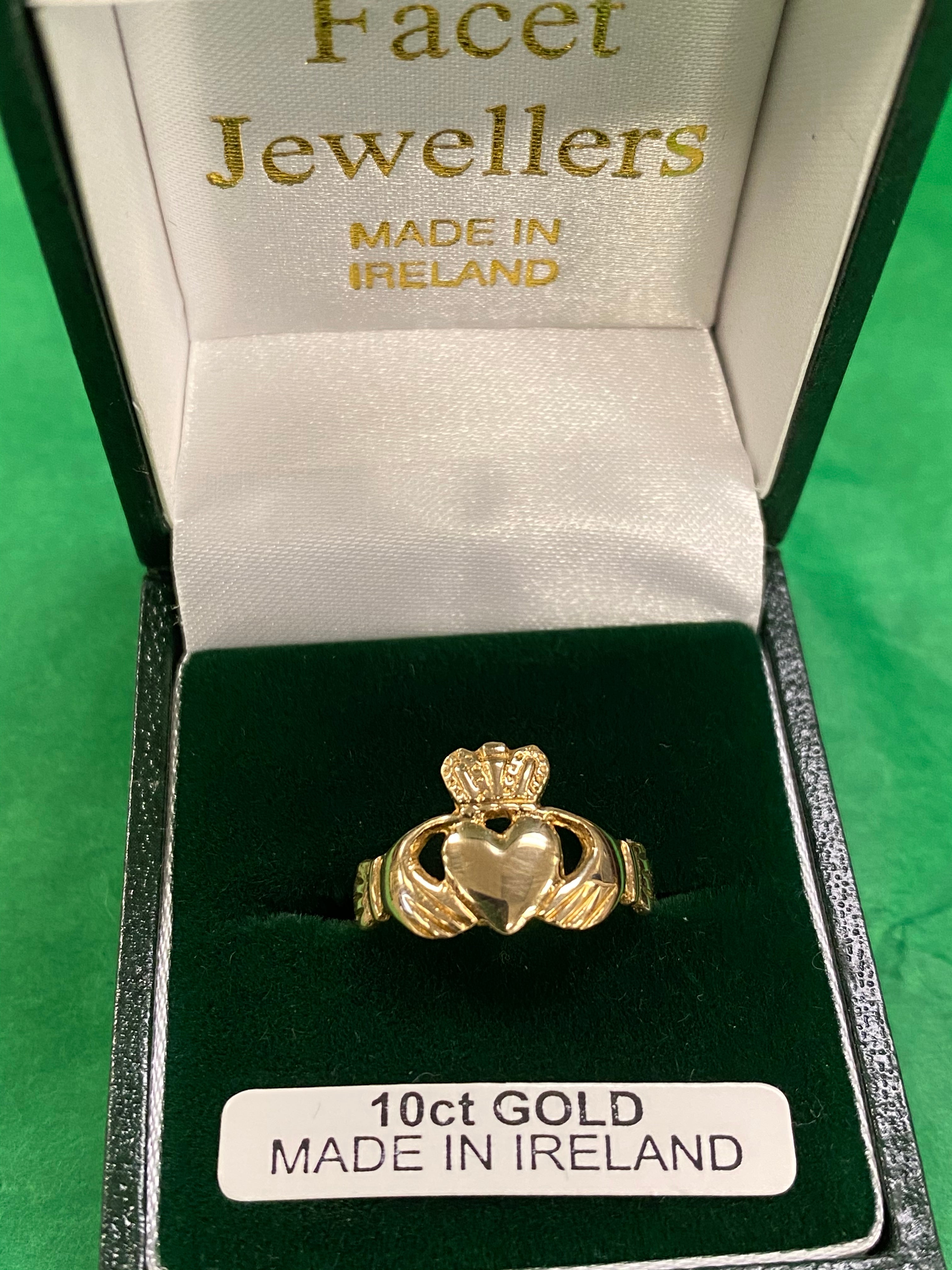 10K Facet traditional claddagh 225
