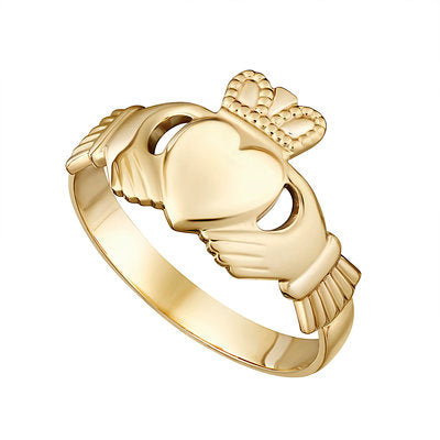 14K GOLD GENTS CLADDAGH RING S2233