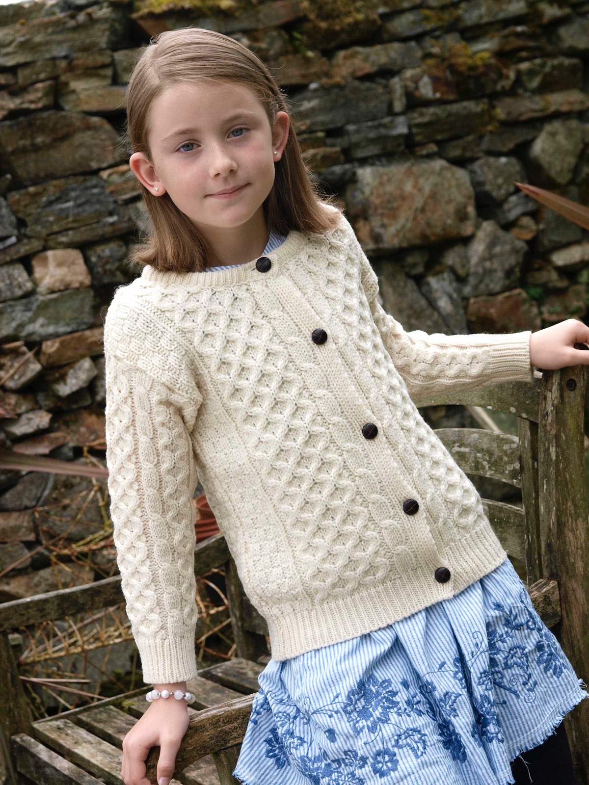 Aran Crafts Merino Wool Traditional Lumber Cardigan X758