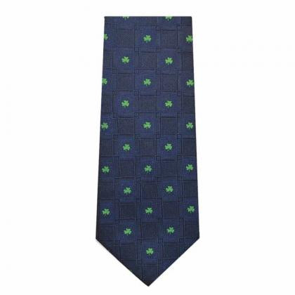 Patrick Francis navy shamrock silk tie pf2012