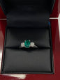 18k real diamond and emerald ring