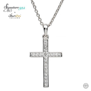 Sterling Silver Cross Adorned With Swarovski Crystals ST31