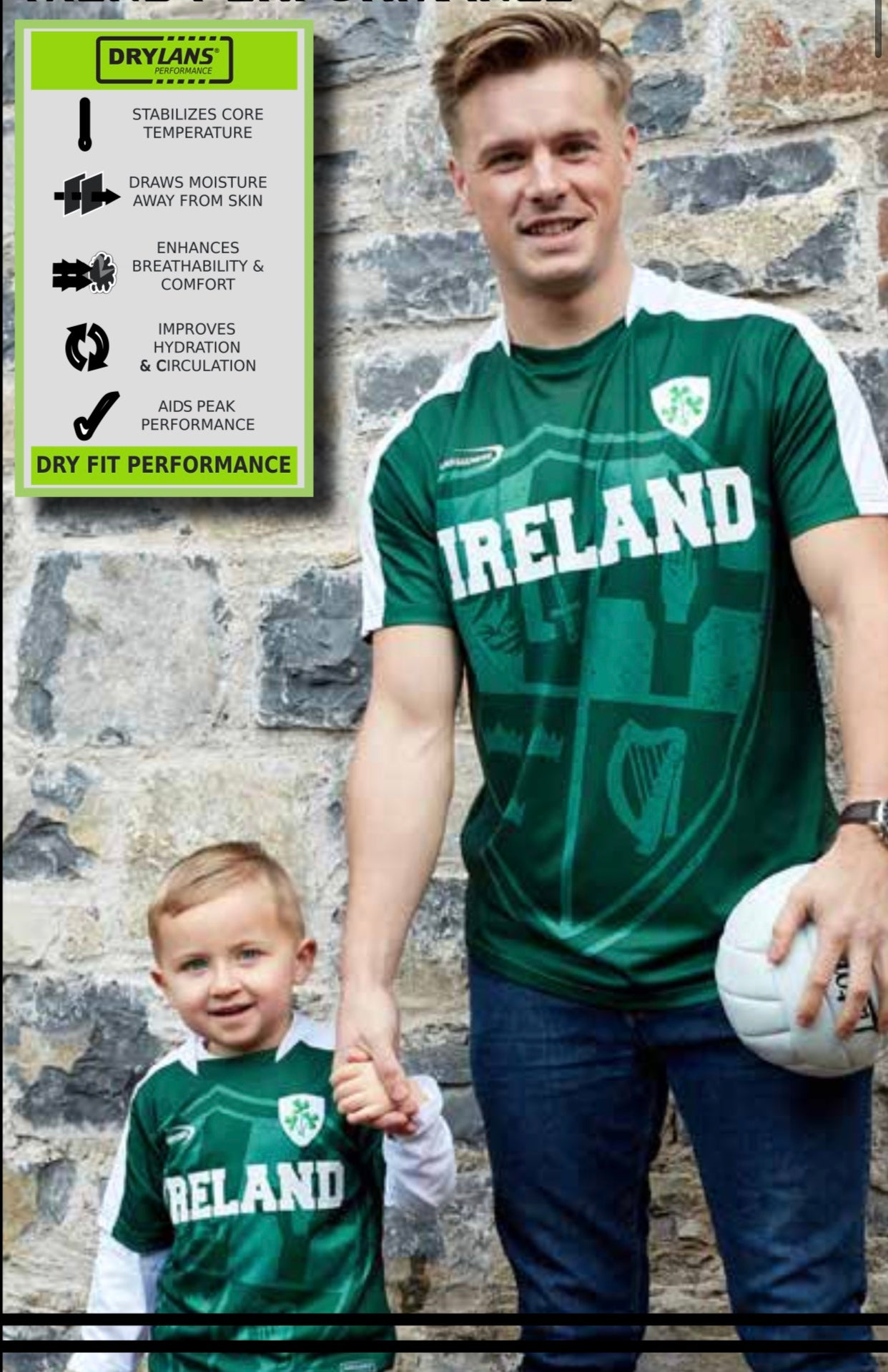 Performance shirt Ireland men’s soccer jersey R1041