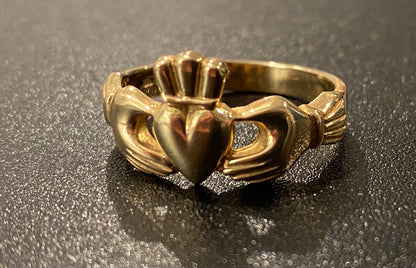 14k heavy mans claddagh size 14