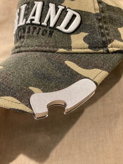 Camo Ireland cap with bottle cap opener T6149