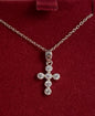 Silver cross pendant and earrings