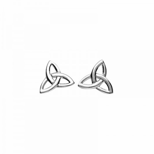 SILVER TINY TRINITY KNOT STUD EARRINGS