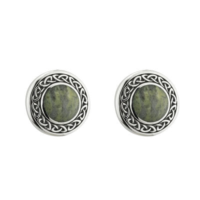 CELTIC CONNEMARA MARBLE ROUND STUD EARRINGS