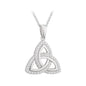 SILVER & CUBIC ZARCONIA TRINITY KNOT PENDANT