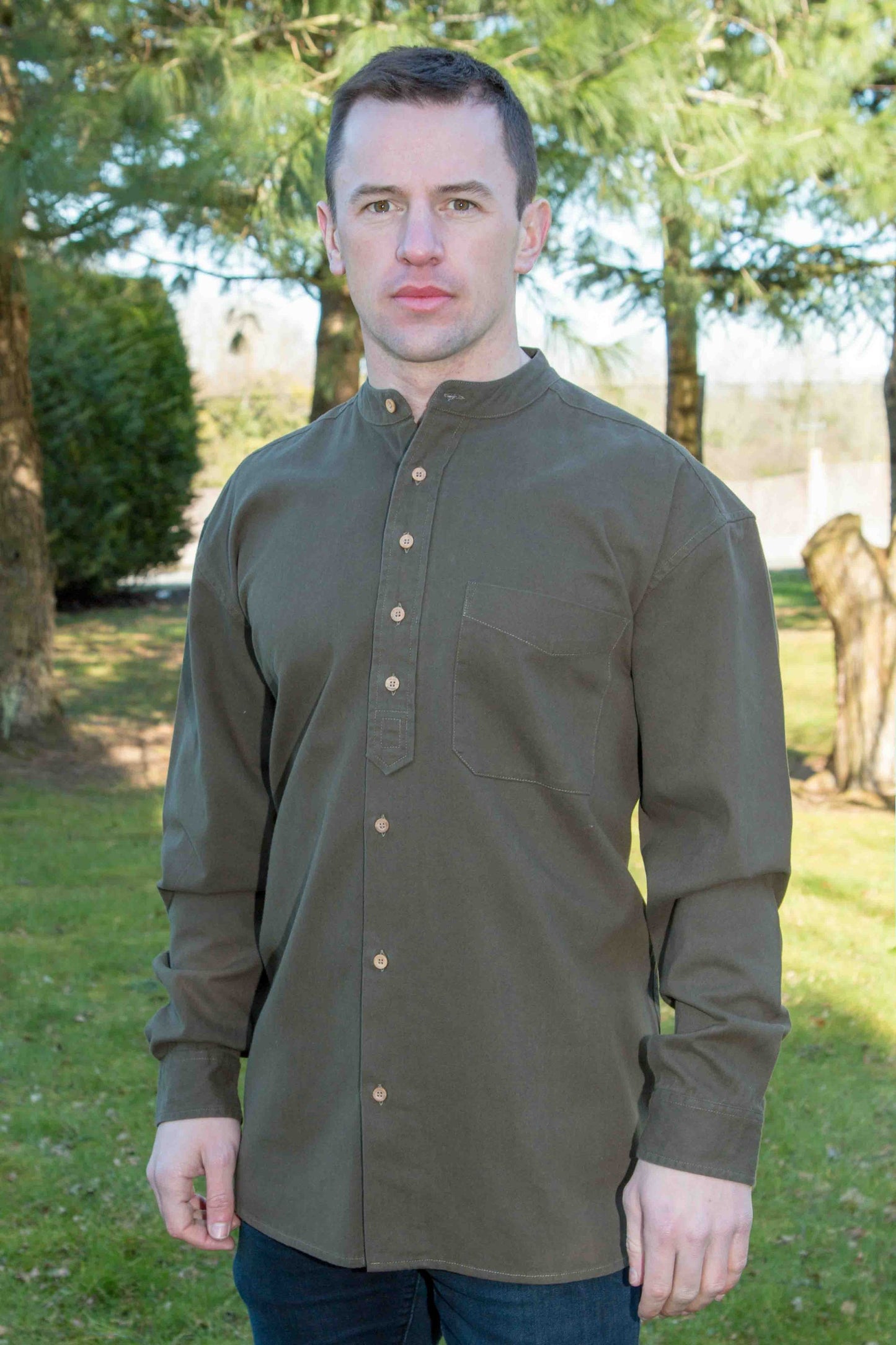 Civilian grandfather Shirt EW13 (Army Green)