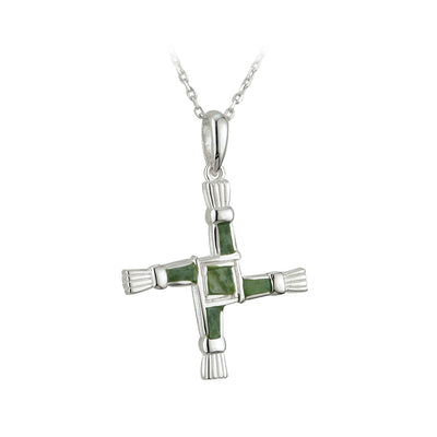 SILVER CONNEMARA MARBLE ST. BRIGID'S PENDANT S44703