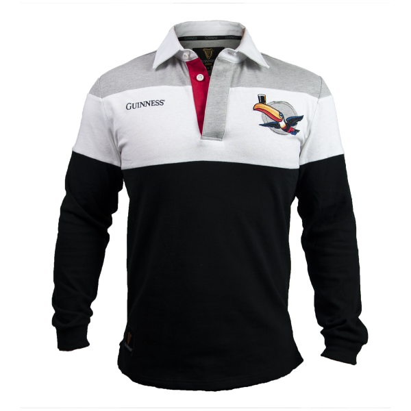 Guinness® Black and White/Grey Toucan Rugby Jersey G2019