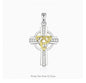 Sterling silver Trinity Two Tone CZ Cross