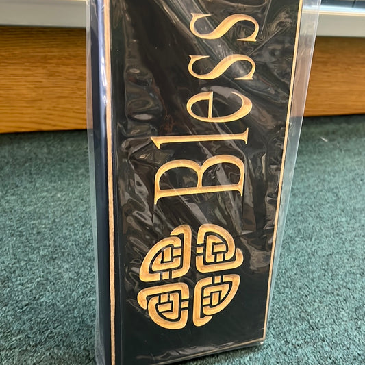 Bless this Irish home Celtic knots black 30”