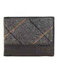 Patrick Francis black/grey tweed Celtic leather wallet