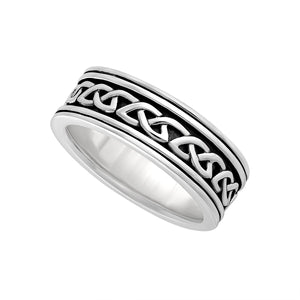 GENTS OXIDISED STERLING SILVER CELTIC KNOT RING S21012
