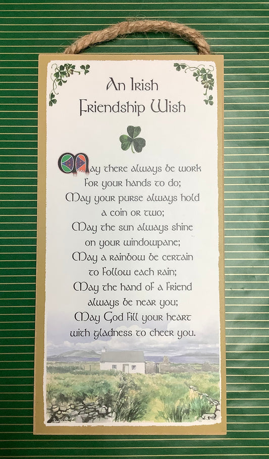 5x10 wood plaque “friendship wish”