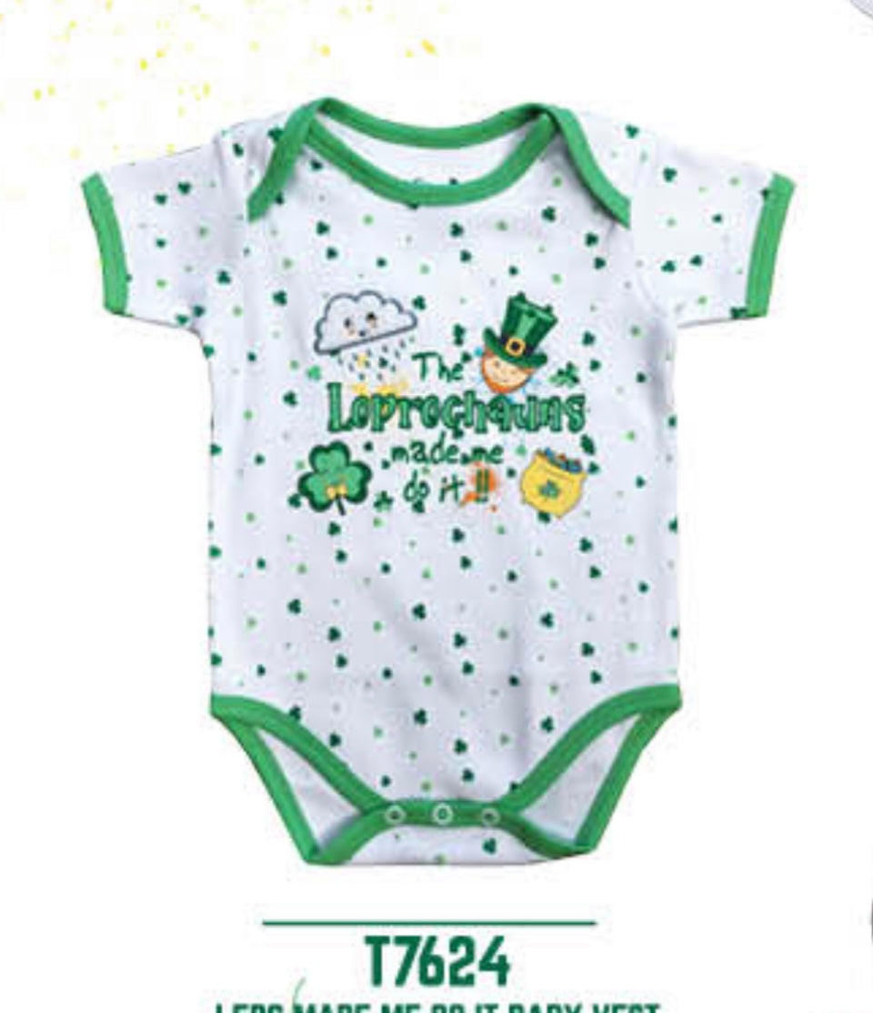 The leprechauns made me do it baby grow T7624