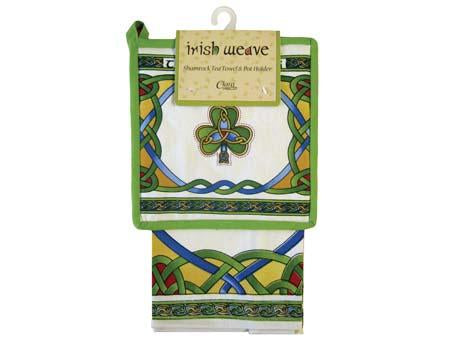 Emblem Tea Towel & Shamrock Pot Holder