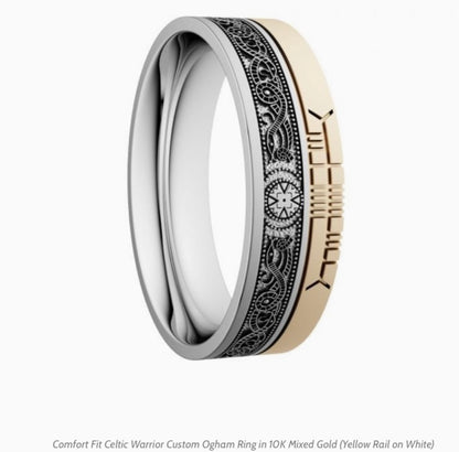 Comfort Fit Celtic Warrior Custom Ogham Ring BR7
