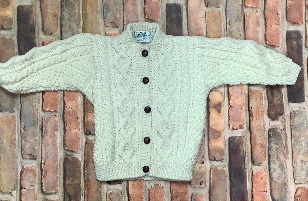 Crana Hand knit Children's Sweater - front button CRA2