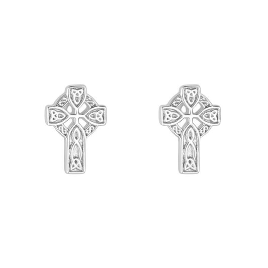 STERLING SILVER CROSS STUD EARRINGS Code: S34209