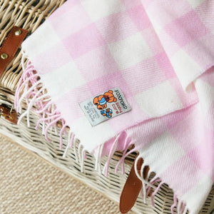 Foxford Pink Check Baby Blanket