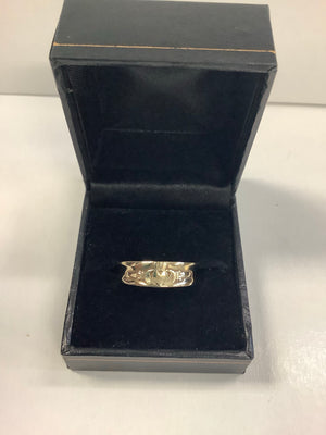 14k yellow gold claddagh band size 10.5  #20