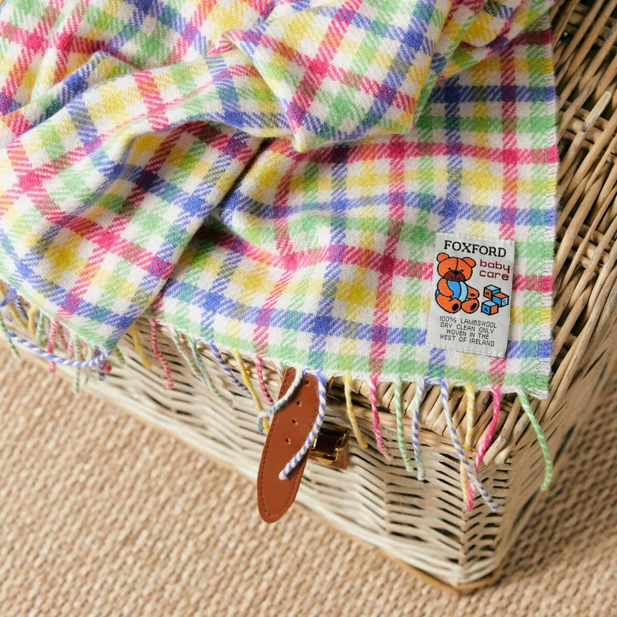 Rainbow Tartan Check Baby Throw