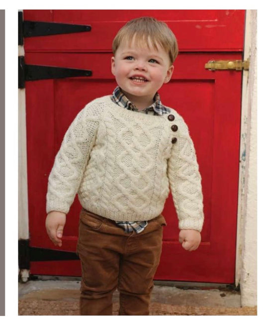 Hand knit baby button crew neck R404 669