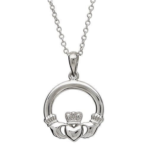 SS Claddagh Pendant Small Made By Shanore