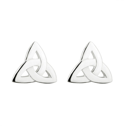 SILVER TRINITY KNOT STUD EARRINGS