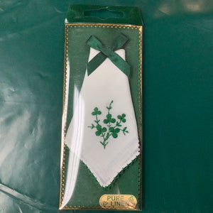 Irish linen Handkerchief with shamrocks