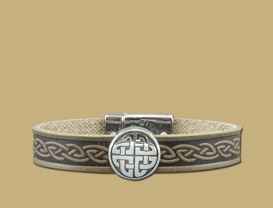 Green Celtic knot leather bracelet by Lee River