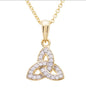 14KT Gold Vermeil Trinity Knot Necklace Studded with White Cubic Zirconias GV14
