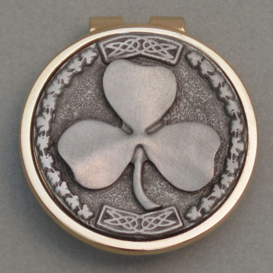 Silver Shamrock / Gold-plated Brass Spring Clip