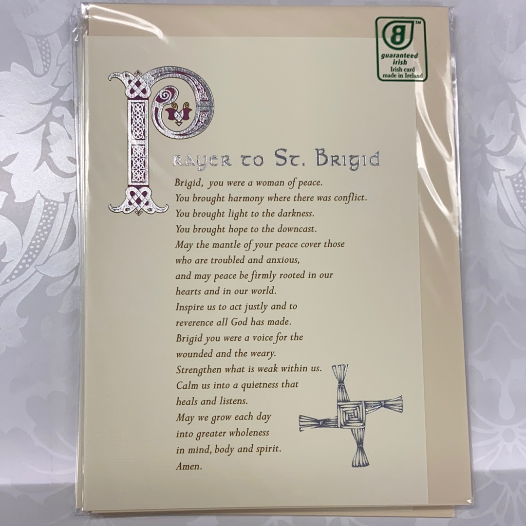 Prayer to st. Brigid greeting card