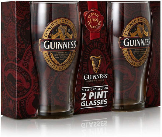 Guinness classic collection pint glass - 2 pack