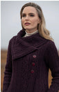 THE BURREN CHUNKY COLLAR COAT X4416 damson Medium, Large