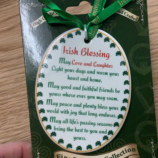 Irish blessing … love and laughter…. Ornament