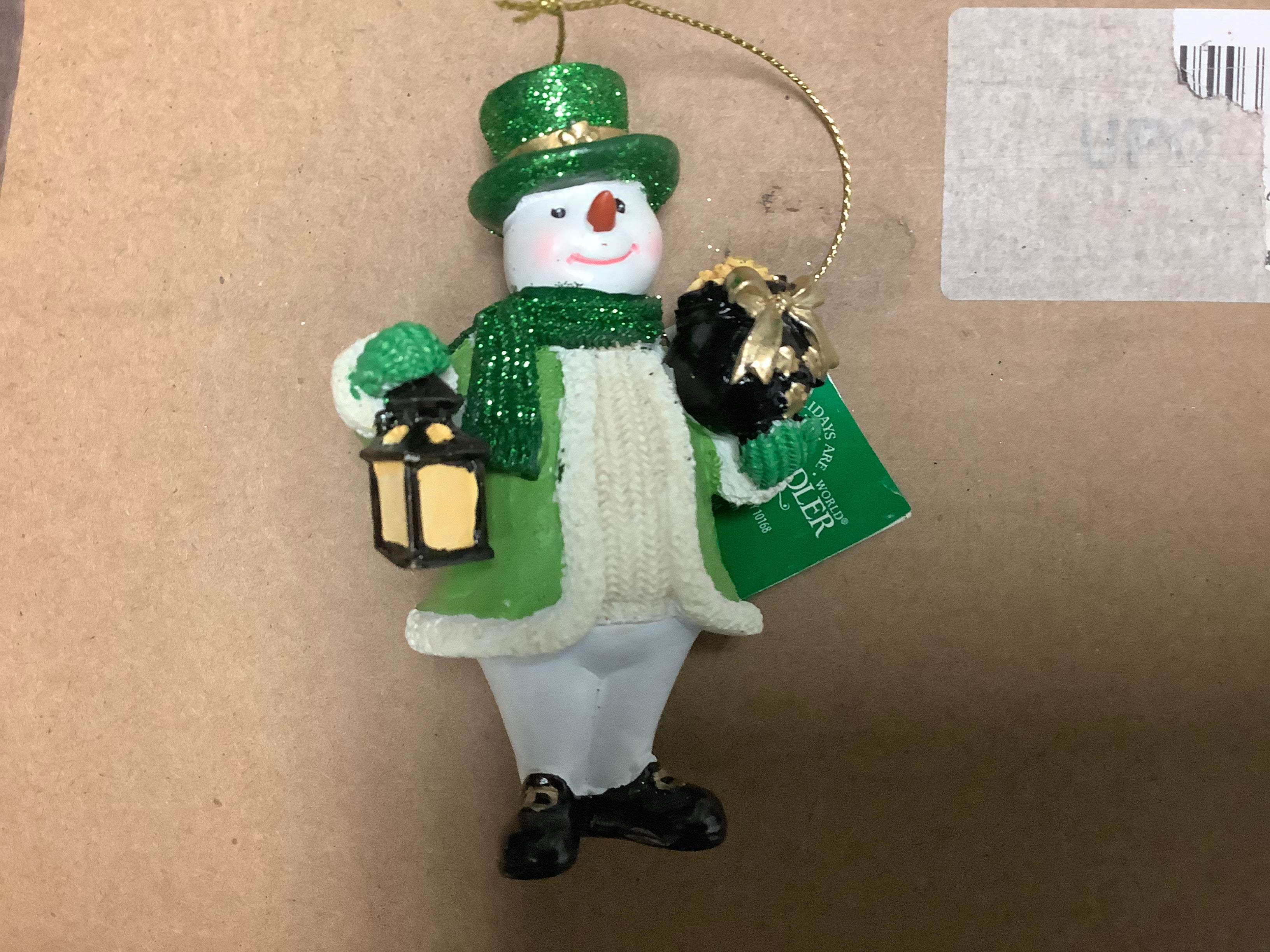 Snowman Irish ornament