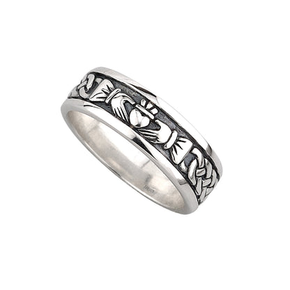 GENTS OXIDISED SILVER CLADDAGH BAND S2828