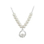RHODIUM PLATED PEARL CLADDAGH NECKLET Code: S45071