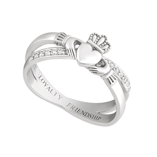 SILVER CLADDAGH KISS RING S21063 SOLVAR